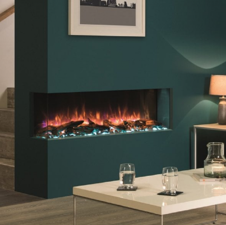 double sided electric fireplace